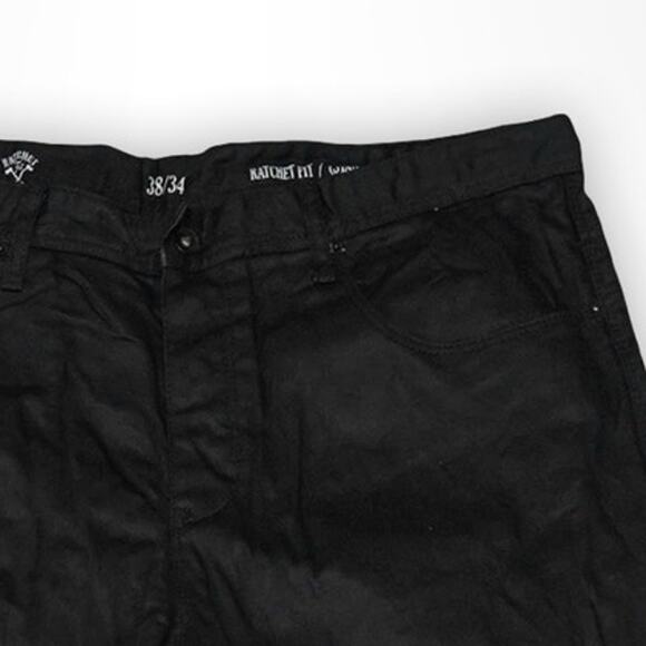 Crooks & Castles Ratchet Fit Black Coated Jeans 38x34 - Picture 3 of 6